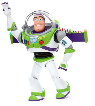 Disney Store Official - Pixars Toy Story - Buzz Lightyear - Interaktive sprechende Actionfigur - 36 cm/14 - Space Ranger - Über 15 englische Sätze - Interagiert mit Anderen Charakteren - Ab 3 Jahren