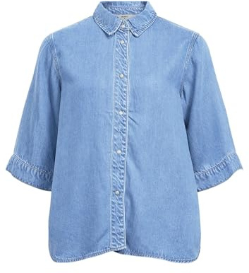 Object Camisa Vaquera de Manga Corta para Mujer