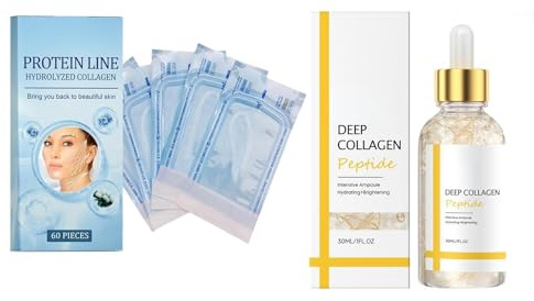 Eazerom 60Pcs Hilo de Seda de Colágeno,Deep Collagen Serum, | Hilo de Seda de Colageno Soluble,Ampolla Intensiva Reafirmante con Péptidos de Seda,Hilos Tensores Faciales Absorbentes
