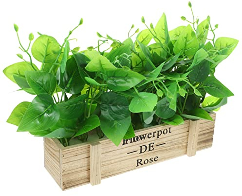 Healifty Artificial Golden Pothos Plant Decoration Faux Bonsai Arrangement for Home and Office 12-inch Greenery Decorative Pot for Spring Centerpieces and Indoor Decor