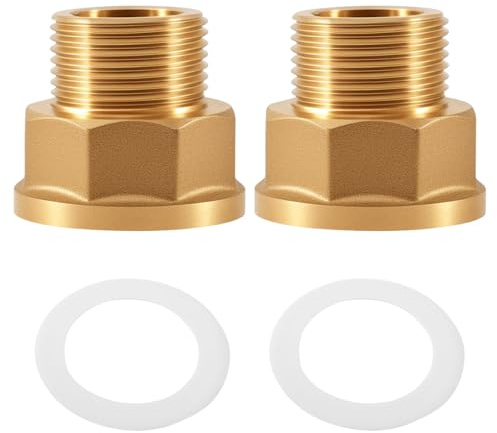 Begonia 2 prolunghe di riduzione 3/4 pollici esterne x 1 pollice interno, AG Ø 25 mm x IG Ø 32 mm riduttore, adattatore filettato in ottone con 2 guarnizioni in gomma, per uso commerciale, industriale