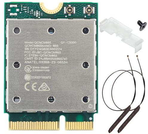 WiFi 7 Card QCNCM865-5.8Gbps Tri-Band 802.11be Wireless Adapter, 2.4/5/6GHz BT 5.3 M.2 Key E for PC Laptop Windows 11 Only, Includes WiFi Antennas Compatible with Intel & AMD