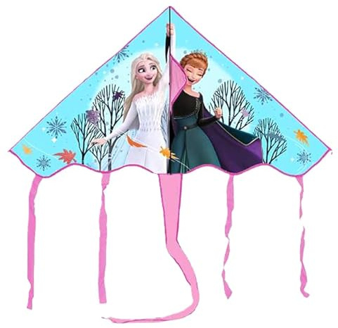 Aquilone Frozen per Bambini - 100x56 cm, Facile da Far Volare, Leggero e Resistente, Design Divertente con Personaggio Cartoon, Giocattolo Estivo per Mare, Parco e Giardino