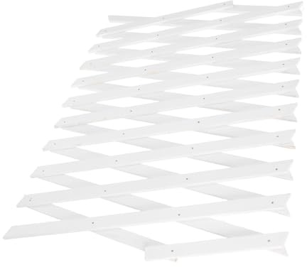 Yardenfun Enrejado De Madera Telescópico para Jardín y Pared Interior/Exterior, Panel Extensible Blanco H44, Valla para Plantas Trepadoras, Cerca Decorativa Adaptable