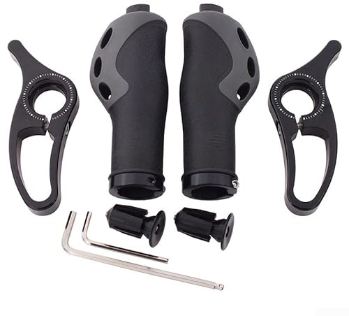Mango de manillar de bicicleta de montaña y kit adjunto en forma de aleación con diseño ergonómico que proporciona comodidad para el pulgar y ajuste seguro del manillar de 22 2 mm