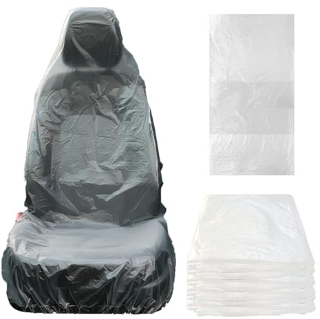 CAAGGMM Coprisedili per Auto Usa e Getta, 120 Pezzi 140 x 80 cm Coprisedili Anteriori per Auto Universale, Copri Sedile Coprisedile, per Saloni Automobilistici, Trasparenti