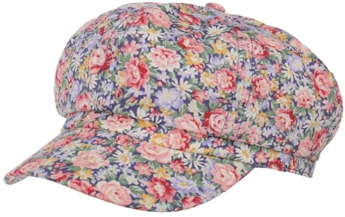 Lipodo Little Flowers Balloon Cap Floral Design 100% Cotton Women Summer Navy