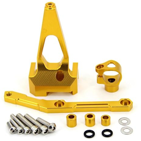 HZBHD Kit De Montaje De Soporte De Amortiguador De Dirección Ajustable para Motocicletas para Y&amaha MT 09 MT-09 MT09 FZ09 FZ-09 2013-2019 Dirección Estabilizador de Amortiguador(Oro)