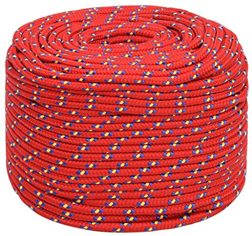 Corde de bateau Rouge 10 mm 100 m Polypropylène