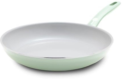 Greenpan Dover Healthy Ceramic Nonstick, 10 Frying Pan Skillet, PFAS-Free, Dishwasher Safe, Comfort Grip Handle, Pastel Green