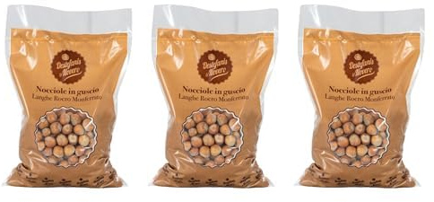 Destefanis & Novero | Avellanas con cáscara del Piamonte, frutos secos en prácticas monodosis, ricos en fósforo y potasio, perfectos para tomar el sol y para enriquecer postres y helados, 3 x 750gr