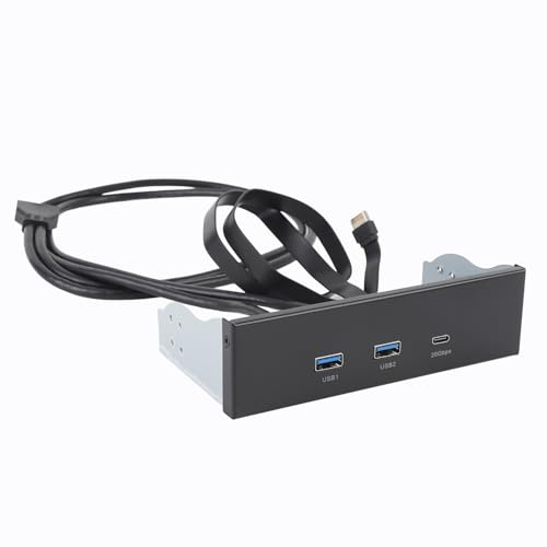 XUMIUZIY 20 Gbps 3 Portar USB-hubb Frontpanel |GEN2x2 Typ C&A 5,25 Tum 19-stift för Optisk Enhet PC-dator