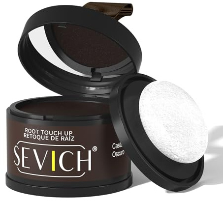 Sevich Hairline Powder - Root Touch Up Instantly Hair Color for Thinning Gray Coverage - Bald Spot Concealing Hair Powder for Women & Men - 48Hour Waterproof & Sweatproof - Dark Brown