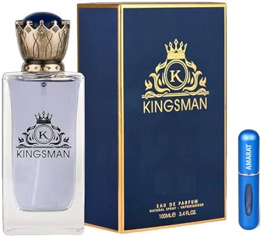 Perfume Kingsman 100ML Eau de Parfum, Perfume Árabe para Hombre de Larga Duración, Incluye Atomizador Recargable 5 ml, Fragancia Amaderada y Aromática con Toques Cítricos y Especiados (Kingsman)