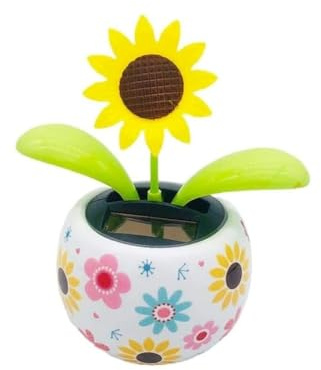 Solar Dancing Flower Automotive Ornament Swinging Animated Sunflower Dancer Toy Car Dashboard Decor Suncatchers Solar Apple Blossom Bobblehead Windowsill Decoration for Car Home Décor