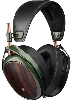 MEZE Audio Strada | Auricolari dinamici con cavo per audiofili | Auricolari dinamici in legno ebano Macassar | Cuscinetti magnetici rimovibili | 2 cavi OFC intrecciati inclusi