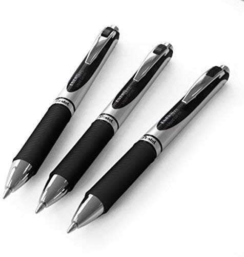 Pentel EnerGel XM BL77 Druck-Gelschreiber, 0,7 mm – 54 % recycelt – schwarz – 3er-Pack