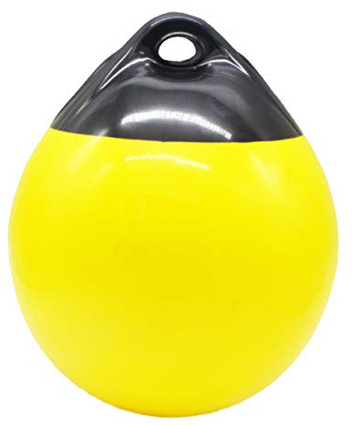 X-Haibei 1 Boat Fender Ball Round Anchor Buoy, Dock Bumper Ball Inflatable Vinyl Shield Protection Marine Mooring Buoy (Yellow, A29(D11.8*H13.8 INCH))