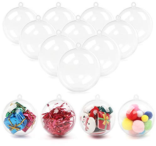 Weihnachtskugeln Transparent,24Pcs Durchsichtige Weihnachtskugeln,weihnachtskugeln zum befüllen,transparent Dekokugel zum aufhängen (Ø 6cm)