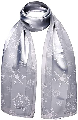 Basic Sense Écharpe de Noël pour femme, écharpes de Noël festives avec imprimé Père Noël, bonhomme de neige et renne, taille unique