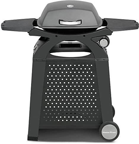 MASTER COOK Propangasgrill, tragbarer Tischgrill mit Wagen für Terrasse, Camping, Reisen