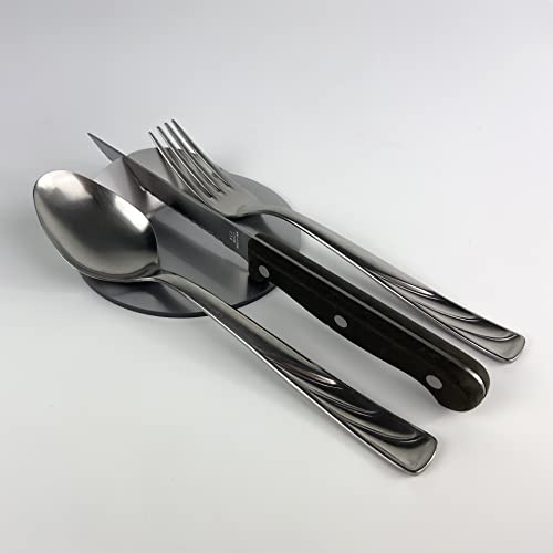 Ikona - Reposacubiertos de mesa de plexiglás / Apoyo cubiertos de mesa, juego de 6 unidades, diseño elegante y funcional, idea de regalo elegante para Mise En Place, color plateado, tamaño pequeño,