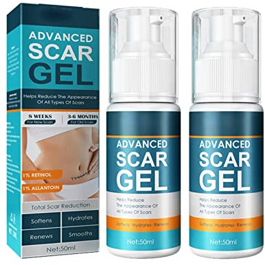 Bioskin Advanced Scar Removal Gel, Advanced Silicone Scar Gel, Acne Scars and Dark Spaot Remover, Resurfacing Scar Gel, Gentle Skin Care for Acne Prone Skin (2PCS)