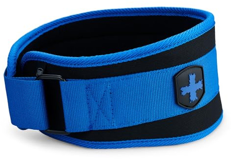 Harbinger Nylon tyngdlyftningsbälte med flexibel ultralätt skumkärna, styrkningsutrustning, blå, 11,5 cm, storlek L