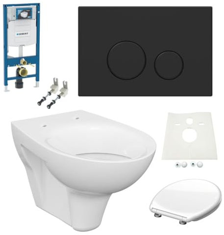 Duofix Vorwandelement Sigma Drückerplatte schwarz matt Design WC Komplettset