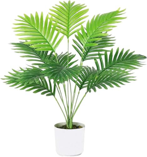 Laelfe Artificial Monstera Plant in Pot - Fake Tropical Areca Palm Plant Tall Faux Monstera Plants for Indoor Outdoor Home Garden Office Floor Decorations (1, Palm-12 Leaves)