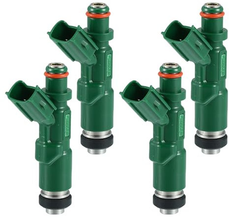 A ABSOPRO Iniettore di carburante No.23250-21020 Ugello di iniezione del carburante per Toyota Yaris I Hatchback 1.5 2001-2005 Verde (Confezione da 4)