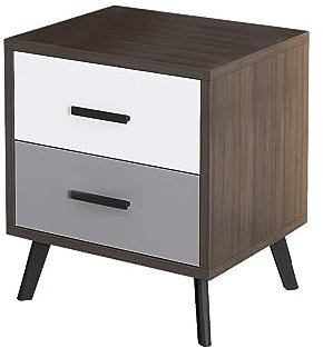 LaYaQbin Nachttisch Moderner Nachttisch mit 2 Schubladen, Sofa-Beistelltisch mit Aufbewahrungsschublade, Holzmöbel für Schlafzimmer und Wohnzimmer