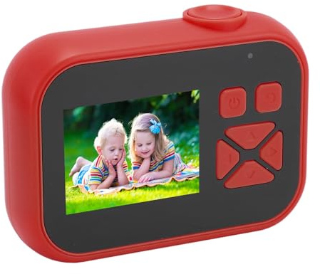 Mini Digitalkamera, 2,0 Tums Skärm 24 MP HD 4X Digital Zoom för Barnkamera, Stötsäker Autofokus, Kompakt Digitalkamera med pek- och Skjutsnöre för Barn, Pojkar, Flickor (Röd)