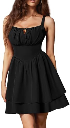 SCARLET DARKNESS Women Mini Summer Dresses Spaghetti Strap Floral Corset Dress Beach Sundress Victorian Milkmaid Dress