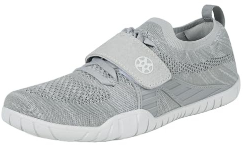 Wide Barefoot Shoes Women Men Walking Shoes Trainers Ladies Outdoor Lightweight Breathable Gym Fitness Jogging Workout Shoes Running Sneakers,Grey,7 UK