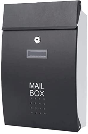 HCZKIUJY Cassetta Postale a Parete, Cassette postali a Parete con Serratura, Cassette postali semplici, Cassette postali a Doppia Anta per Ville residenziali, Cassetta Postale (Nera)