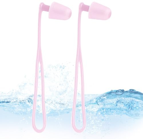 Tappi per le orecchie da nuoto, in silicone morbido, impermeabili, riutilizzabili, protezione 'udito con cordino, accessori per esercizi per adulti e bambini
