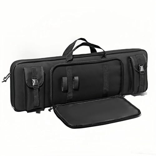 KOKKOYA Soft Gun Case for Rifles and Shotguns Long Shotgun Range Bag Backpack 34 with Tactical Pockets Durable Oxford Fabric Adjustable Sling Dual (Black 34 x 12)
