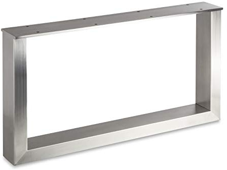 Piètement de table TAB acier inox brossé Profil 80 x 40 mm Hauteur: 400 mm Profondeur 700 mm Patins pour tables Design industriel Table Châssis Patin pour table Piètement à patins de Sotech