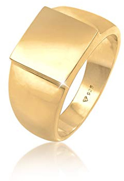 Kuzzoi Anillo para hombre, chapado en oro, plata 925 maciza (11 mm), 58, Plata de ley