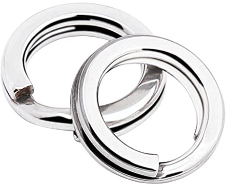 9Tong Anillos Partidos de Acero Inoxidable Agua Salada Conector de línea de Anillo Dividido de Pesca Anillos divididos de Pesca 50pcs 200lbs