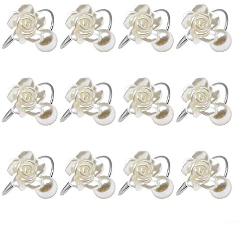 Lot de 12 ronds de serviette en forme de fleur pour buffet, décoration de table pour fête, mariage, cuisine