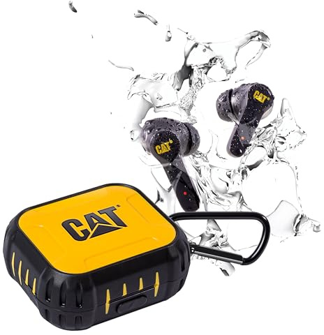 CAT Audífonos Bluetooth con cancelación de ruido - Auriculares inalámbricos resistentes para trabajos difíciles - A prueba de polvo, a prueba de golpes, resistentes al agua para entrenar - Auriculares
