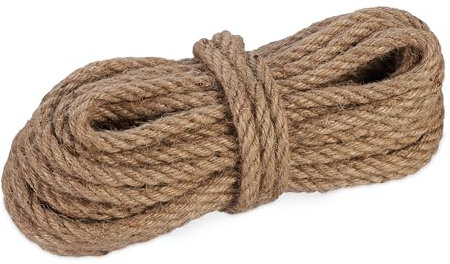 Relaxdays Juteseil 8 mm, Naturseil 40 m lang, biologisch abbaubar, Basteln, Garten, Verpackung, Kratzbaum, Kordel, Natur