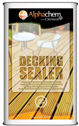 CROMAR AlphaChem Decking Sealer, Clear – 5L | Deck Protector Treatment | Wood Decking | Water-Repellent Timber Protection for Decking & Exterior Wood