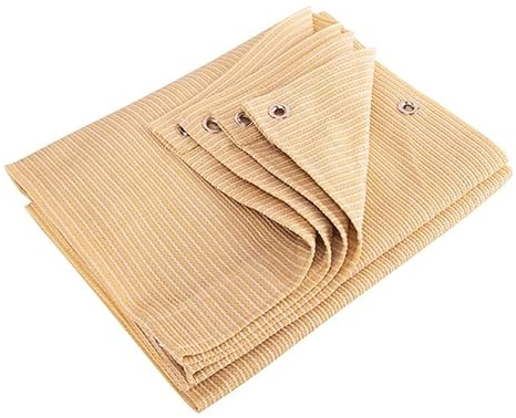 Toldo de vela para exteriores con bloqueo UV, tela de red de plástico beige grueso para patio, jardín, terraza, pérgola, toldo de protección solar de 2 x 4 m