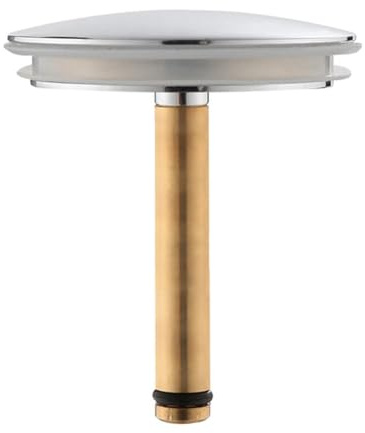 Tappo di scarico per vasca da bagno, 44 mm, tappo di scarico per vasca da bagno regolabile in altezza, copertura in ottone con anti-intasamento