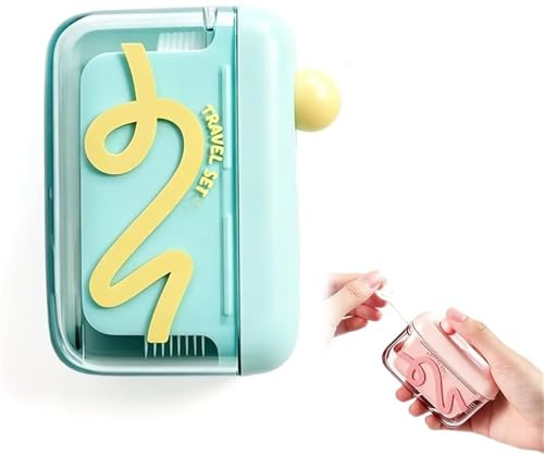Set di plettri da viaggio per filo interdentale, dispenser automatico pop-up con custodia, supporto portatile ricaricabile per viaggi, casa, hotel, ristorante e igiene orale (verde)