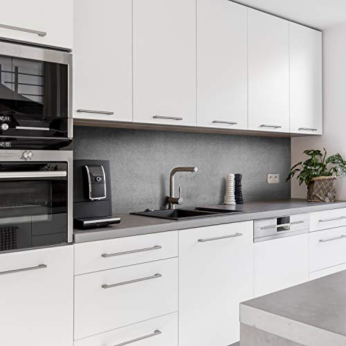 Dedeco köksbakvägg motiv: betong V1, 5 mm hårt skum plastplatta PVC som stänkskydd köksvägg väggskydd vattentät, inklusive UV-lack glänsande, alla underlag, 260 x 60 cm