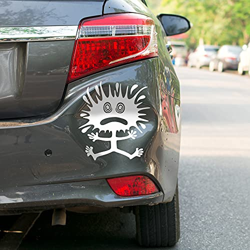 Autodomy Autocollants Buns Drole Tuning Réparation Intelligente 2 Unités pour les Rayures et les Bosses, Autocollant Voiture Humour | Stickers Voiture Humour ou la Moto (Blanc, L -20 x 24 cm)